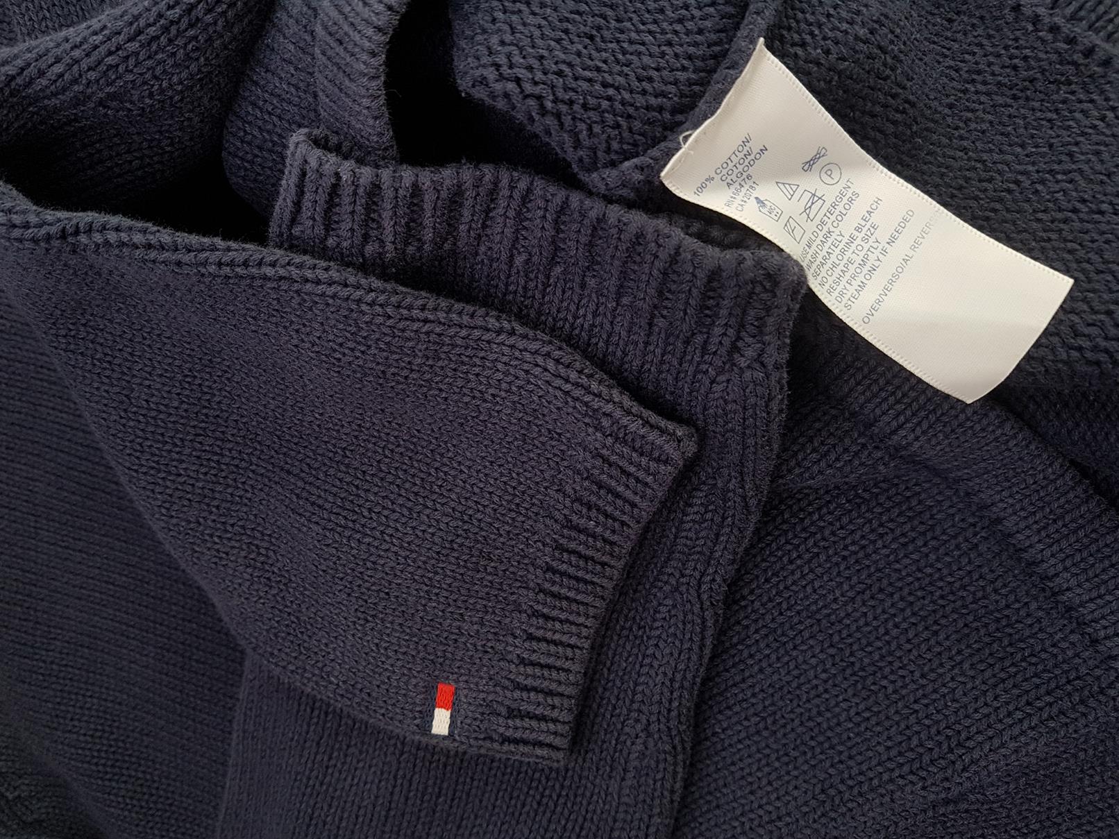 Tommy hilfiger Size S Color Granatowy Crew Neck Sweter Długi rękaw Fabric Bawełna 100% Cienka dzianina