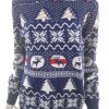 Merry Christmas Size L/XL Color Granatowy Crew Neck Sweter Świąteczny Gwiazdka Długi rękaw Fabric Akryl Gruba dzianina