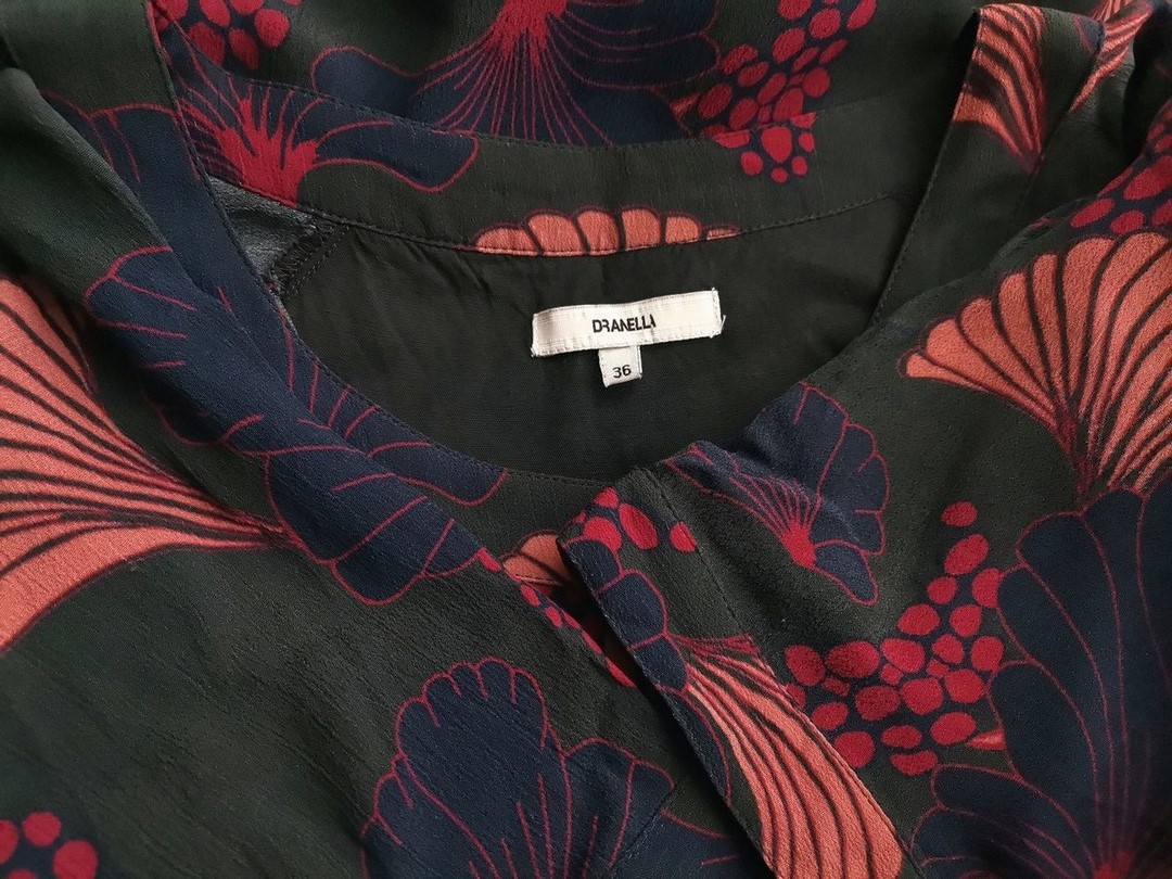 Dranella Size 36 Color Zielony Okrągły dekolt Sukienka Prosta Krótki rękaw Do Kolan Fabric Wiskoza 100%