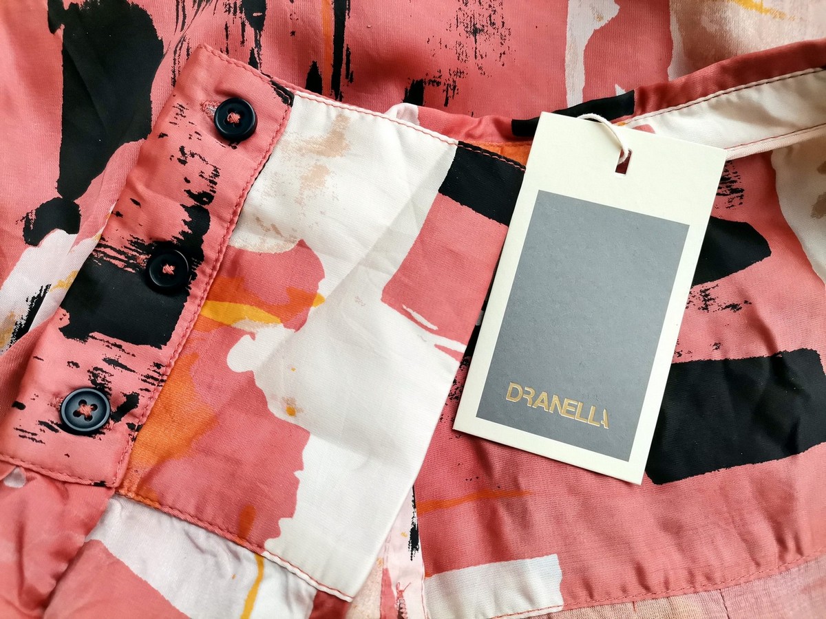 Dranella Size S Color Kolorowa Kołnierz Sukienka Koszulowa Długi rękaw Do Kolan Fabric Wiskoza 100%