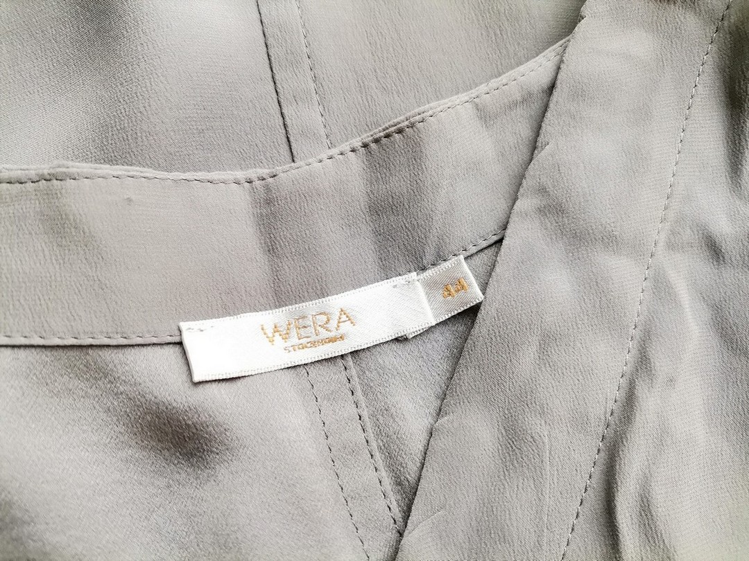 Wera stockholm Size 44 Color Szary W serek Tunika Bluzka Bezrękawnik Fabric Jedwab 100%