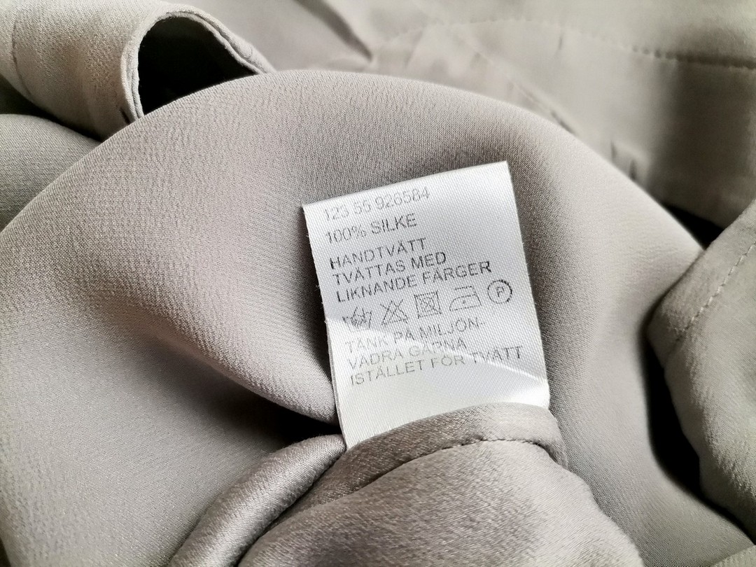 Wera stockholm Size 44 Color Szary W serek Tunika Bluzka Bezrękawnik Fabric Jedwab 100%