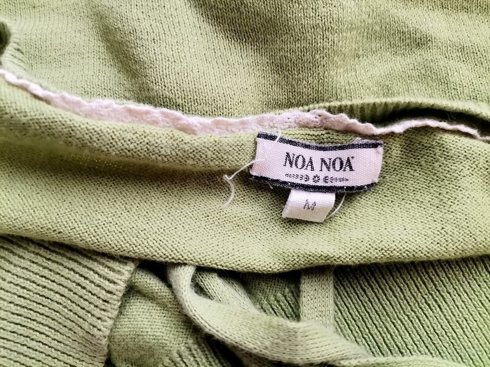 Noa noa Size M Color Seledynowy W serek Bolerko Kardigan Krótki rękaw Fabric Bawełna 100% Cienka dzianina