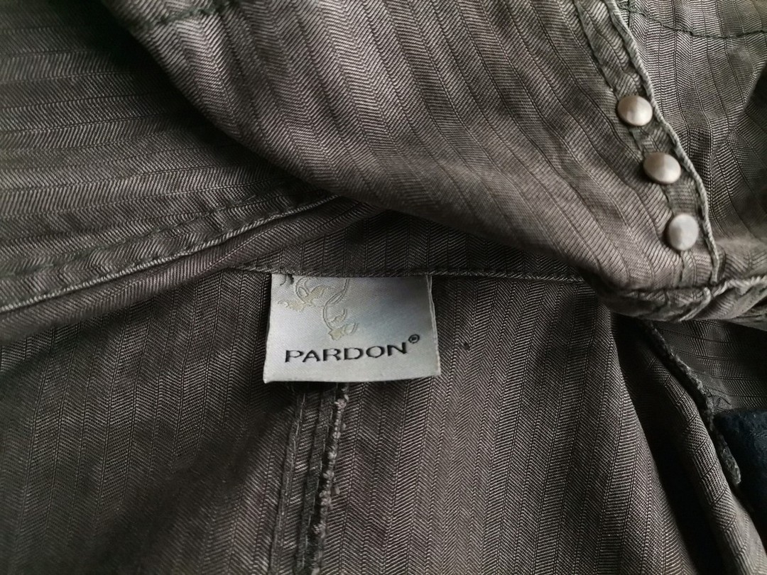 Pardon Size 44 Color Khaki Kołnierz Żakiet z zapięciem Długi rękaw Fabric Tencel 100%