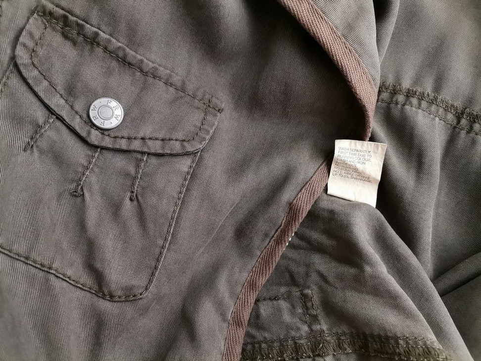 Fransa Size 40 Color Khaki Kołnierz Żakiet na suwak Długi rękaw