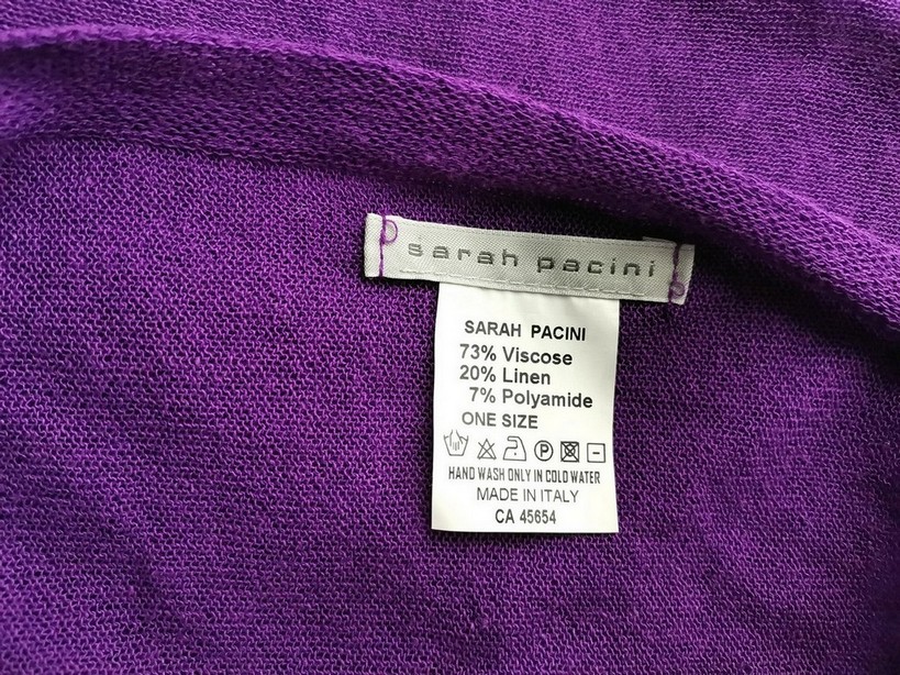 Sarah Pacini Size ONE SIZE Color Fioletowy Drapowany dekolt Sweter Bezrękawnik Fabric Wiskoza Cienka dzianina