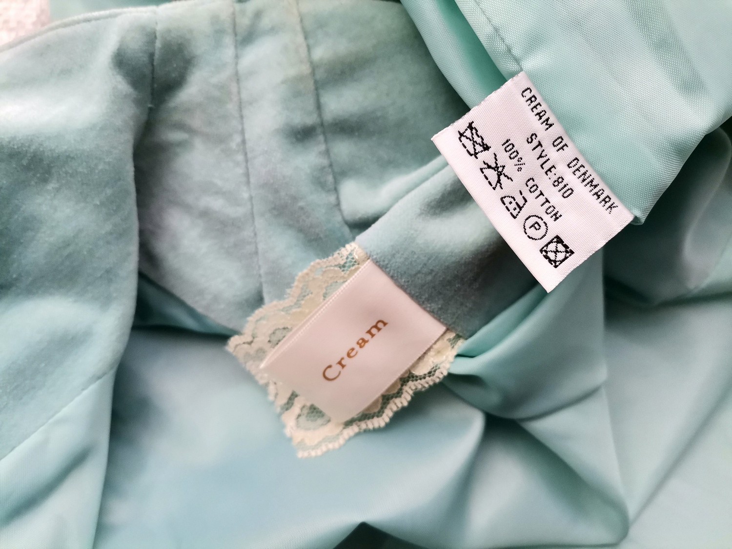 Cream Size 40 Color Turkusowy Kołnierz Żakiet z zapięciem Długi rękaw Fabric Bawełna 100%