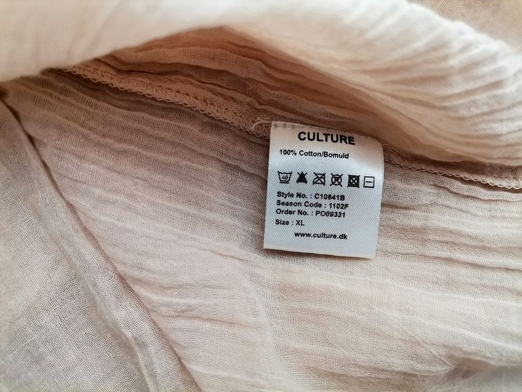 Culture Size XL Color Pudrowy Róż Dekolt U Tunika Bluzka Rękaw 3/4 Fabric Bawełna 100%