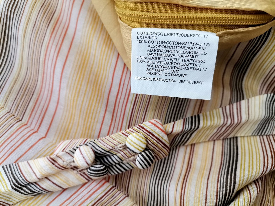 Mexx Size 36 Color Żółty Pasy Halter Sukienka Trapezowa Bezrękawnik Midi Fabric Bawełna 100%