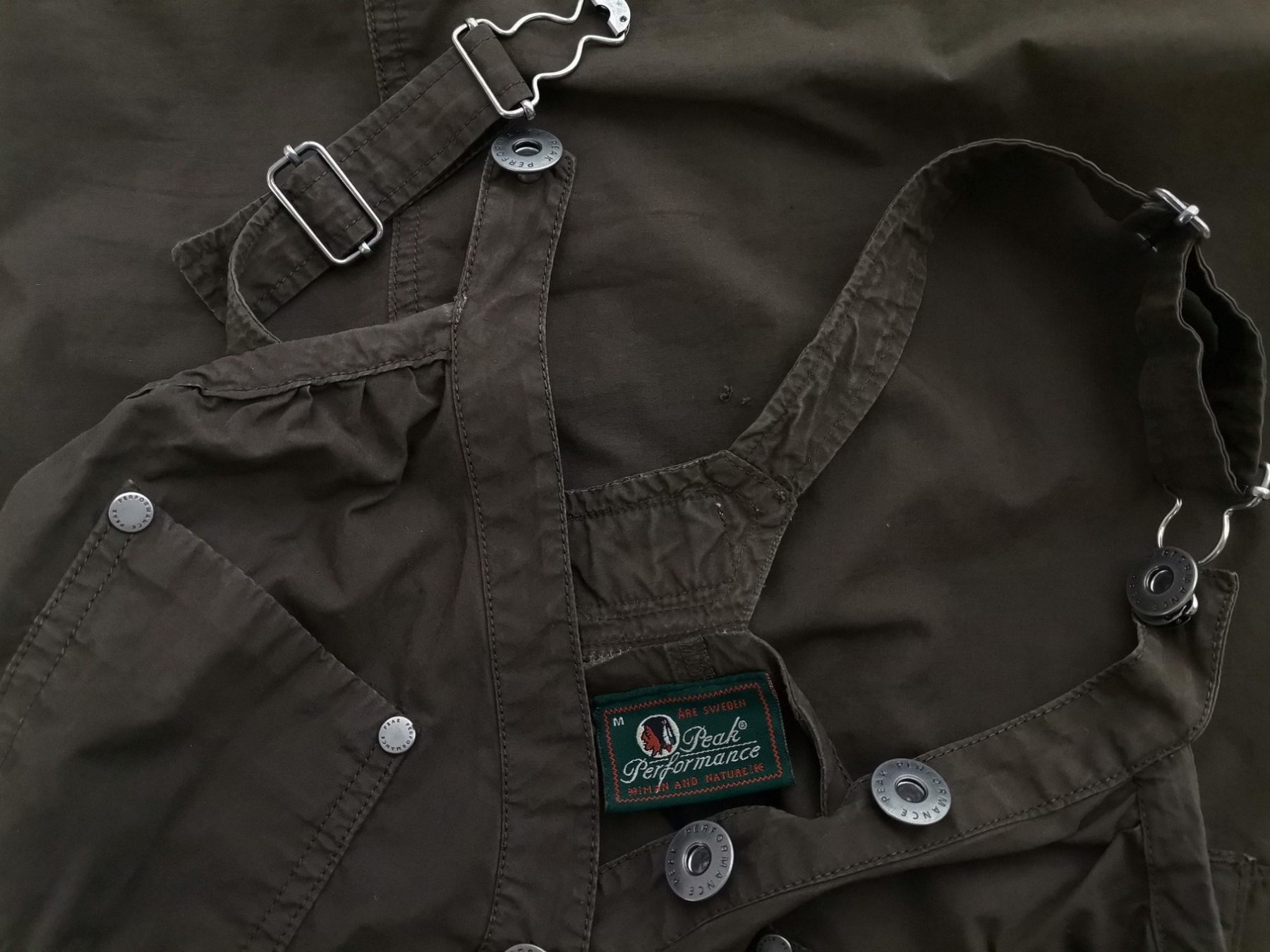 Peak performance Size M Color Khaki W serek Sukienka Mini Bezrękawnik Krótka Fabric Bawełna 100%