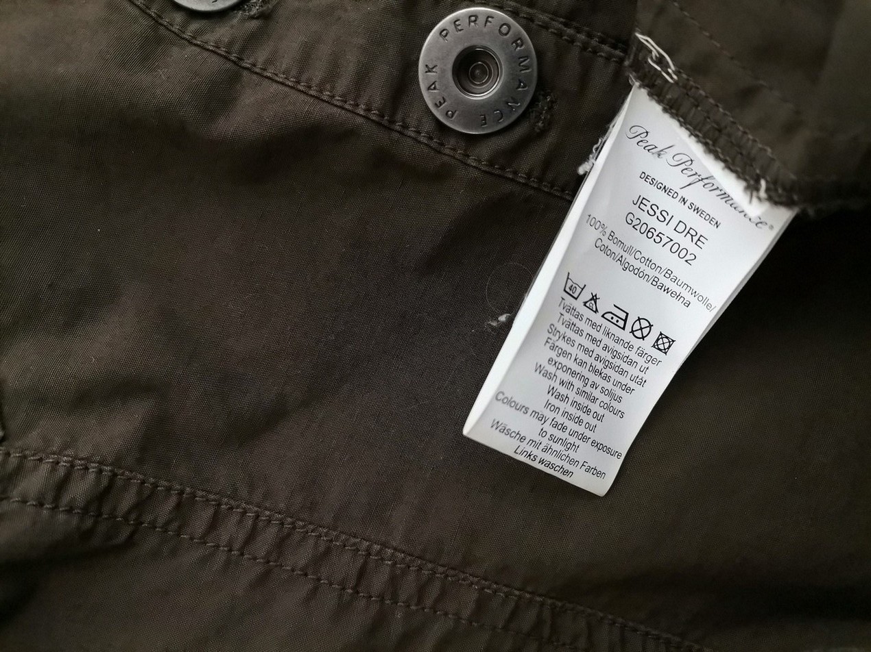 Peak performance Size M Color Khaki W serek Sukienka Mini Bezrękawnik Krótka Fabric Bawełna 100%