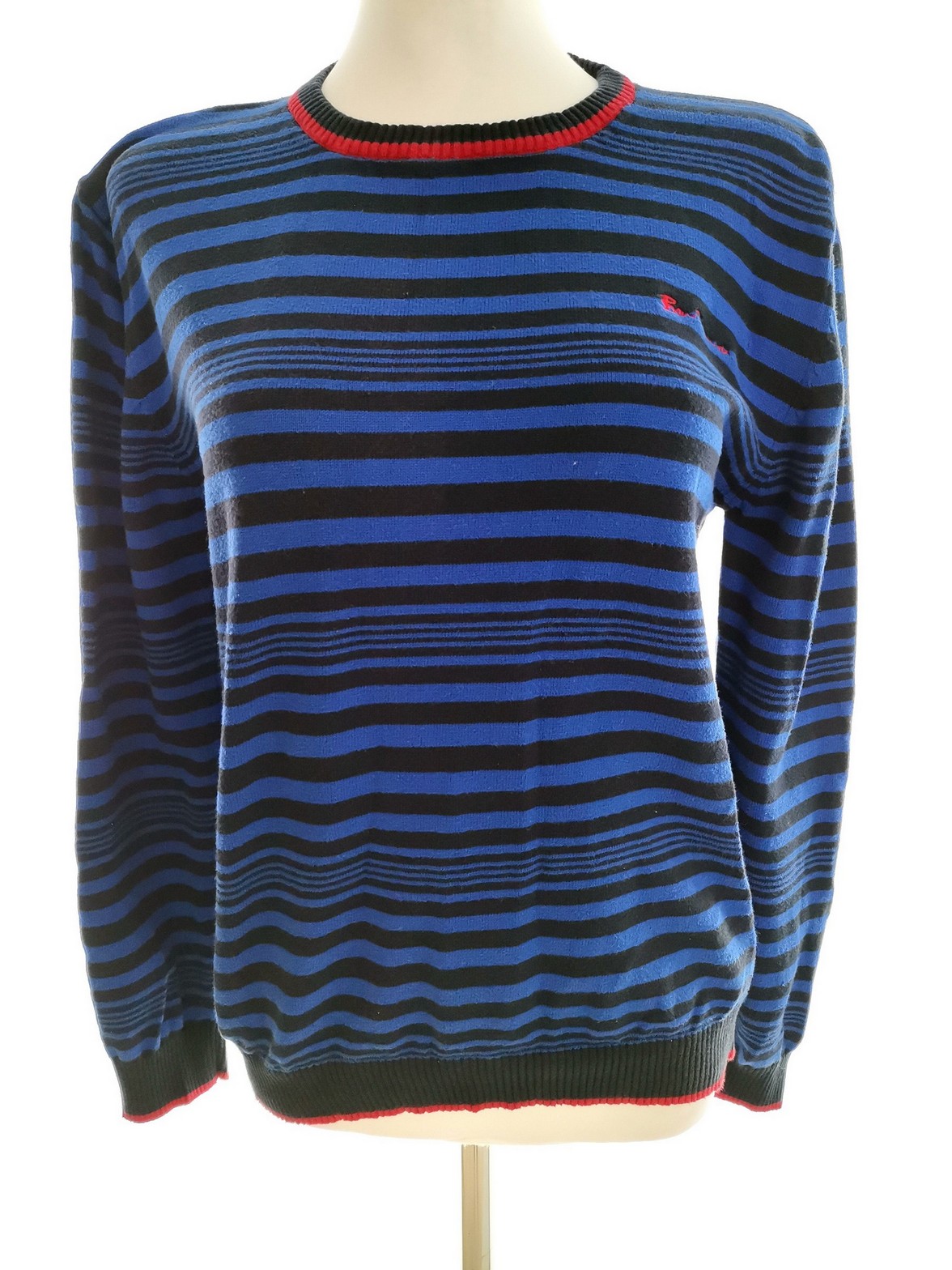 BEN SHERMAN Size 14-15 age (XS/S) Color Niebieski Pasy Crew Neck Sweter Długi rękaw Fabric Bawełna 100% Cienka dzianina