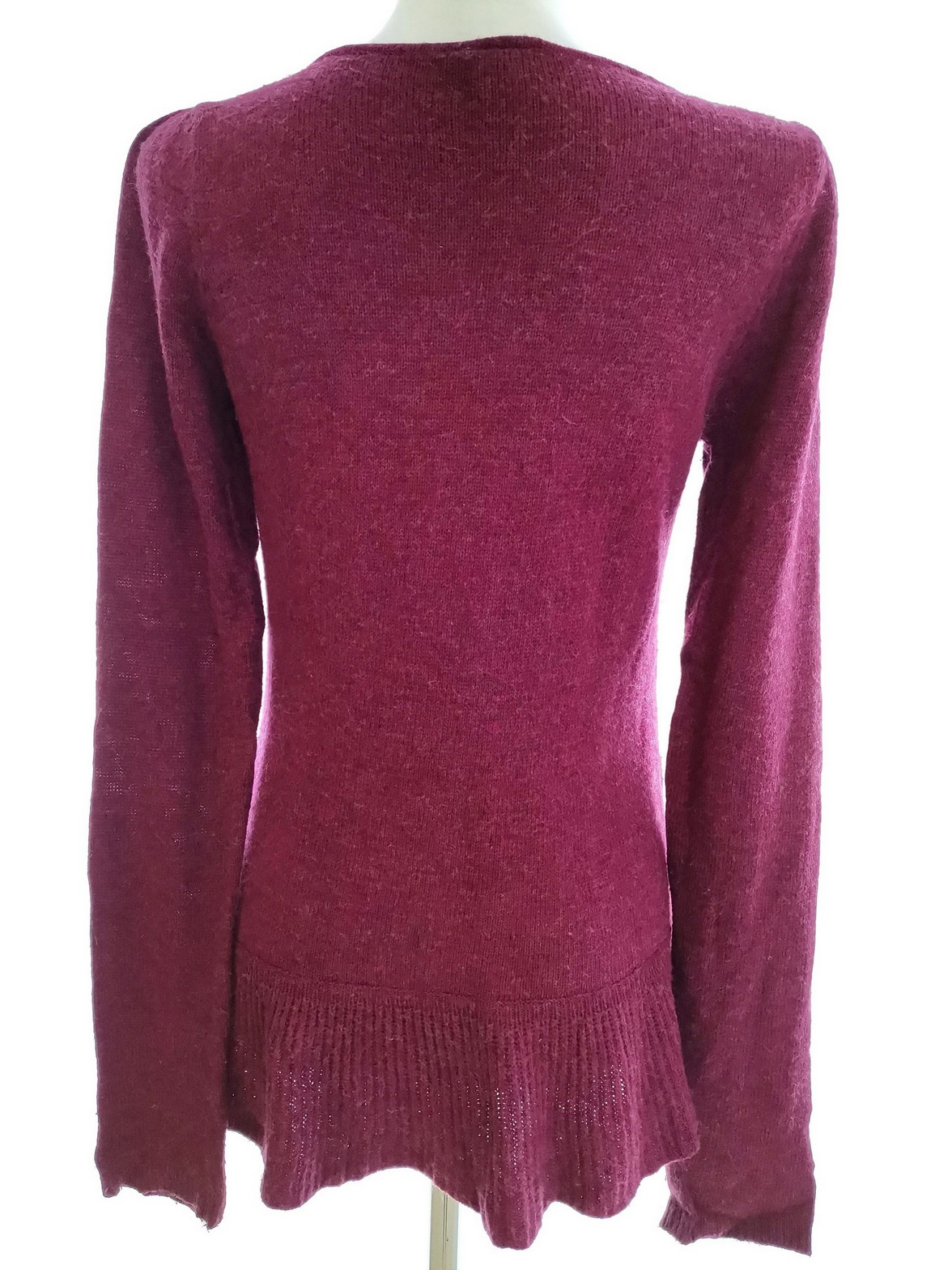 Vero moda Size S Color Purpurowy Kołnierz Długi Zapinany Kardigan Długi rękaw Dzianina waflowa