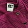 Vero moda Size S Color Purpurowy Kołnierz Długi Zapinany Kardigan Długi rękaw Dzianina waflowa