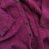 Vero moda Size S Color Purpurowy Kołnierz Długi Zapinany Kardigan Długi rękaw Dzianina waflowa