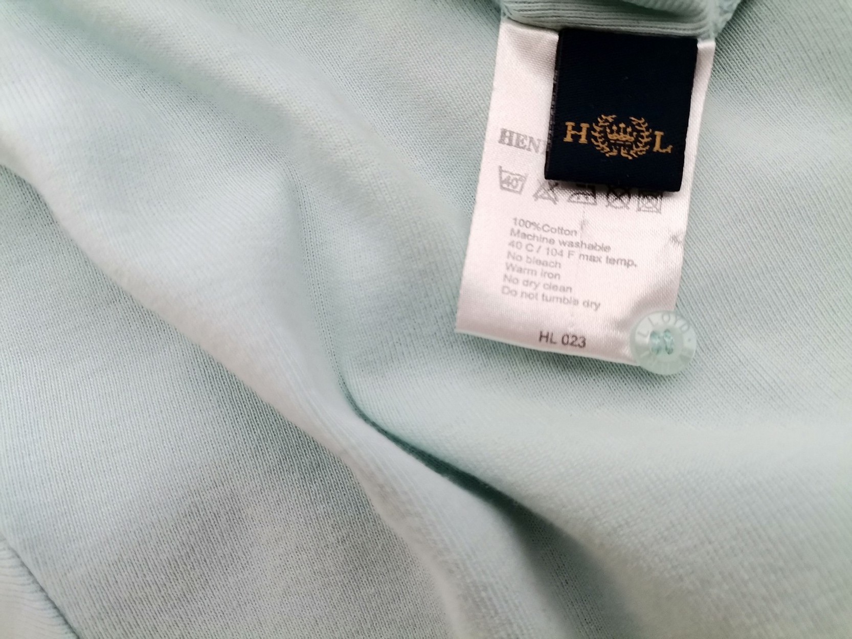 Henri Lloyd Size 38 Color Miętowy Crew Neck T-Shirt Krótki rękaw Fabric Bawełna 100%