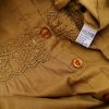 Indiska Size M Color Khaki Okrągły dekolt Tunika Zapinana Bluzka Rękaw 3/4 Fabric Bawełna 100%