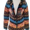 DESIGUAL Size M Color Kolorowa Kołnierz Długi Zapinany Kardigan Długi rękaw Fabric Akryl Gruba dzianina