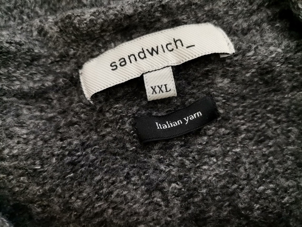 Sandwich Size XXL Color Szary Okrągły dekolt Długi Sweter Tunika Długi rękaw Fabric Akryl Gruba dzianina