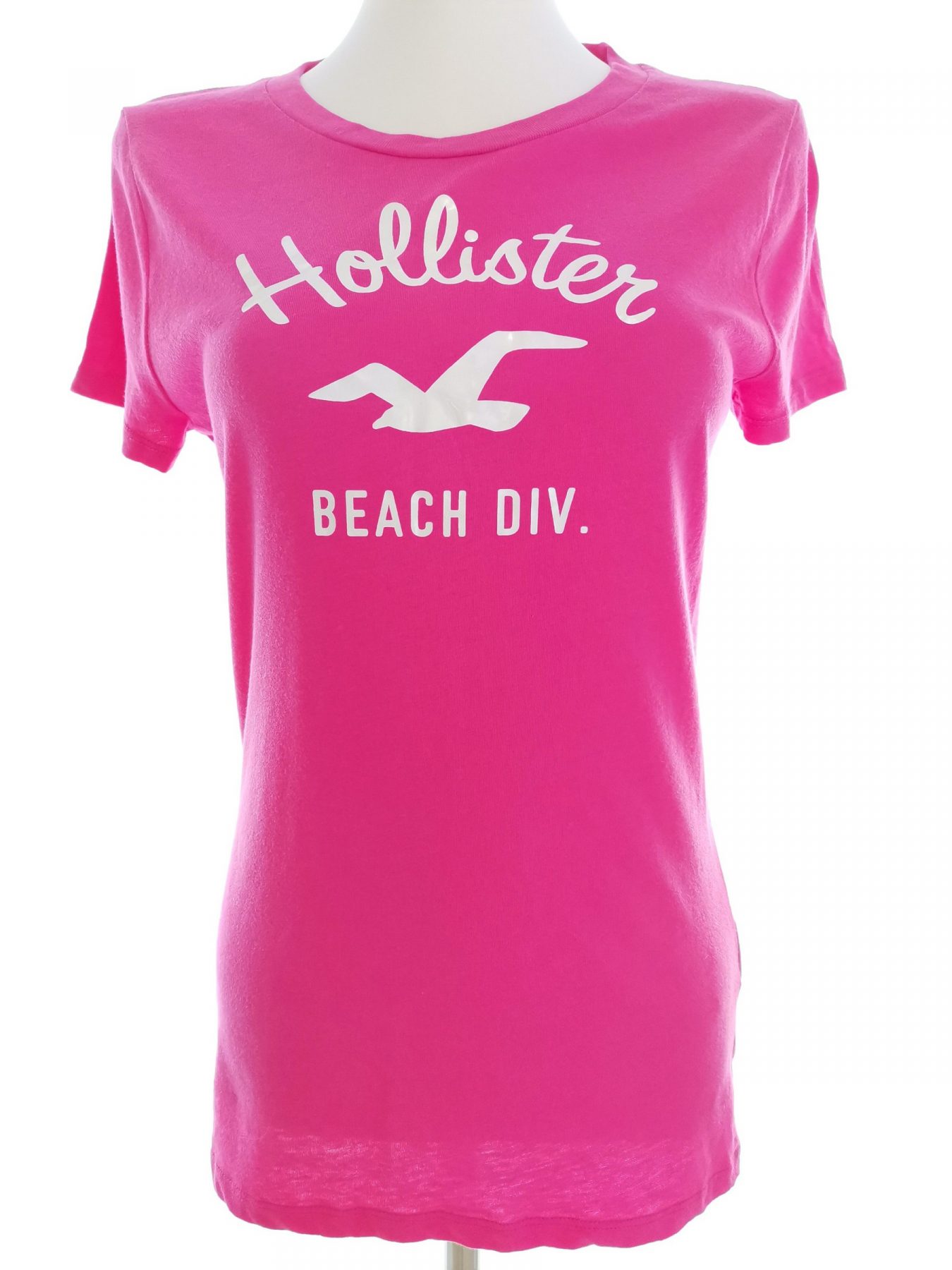 Hollister Size L Color Różowy Crew Neck T-Shirt Krótki rękaw Fabric Bawełna