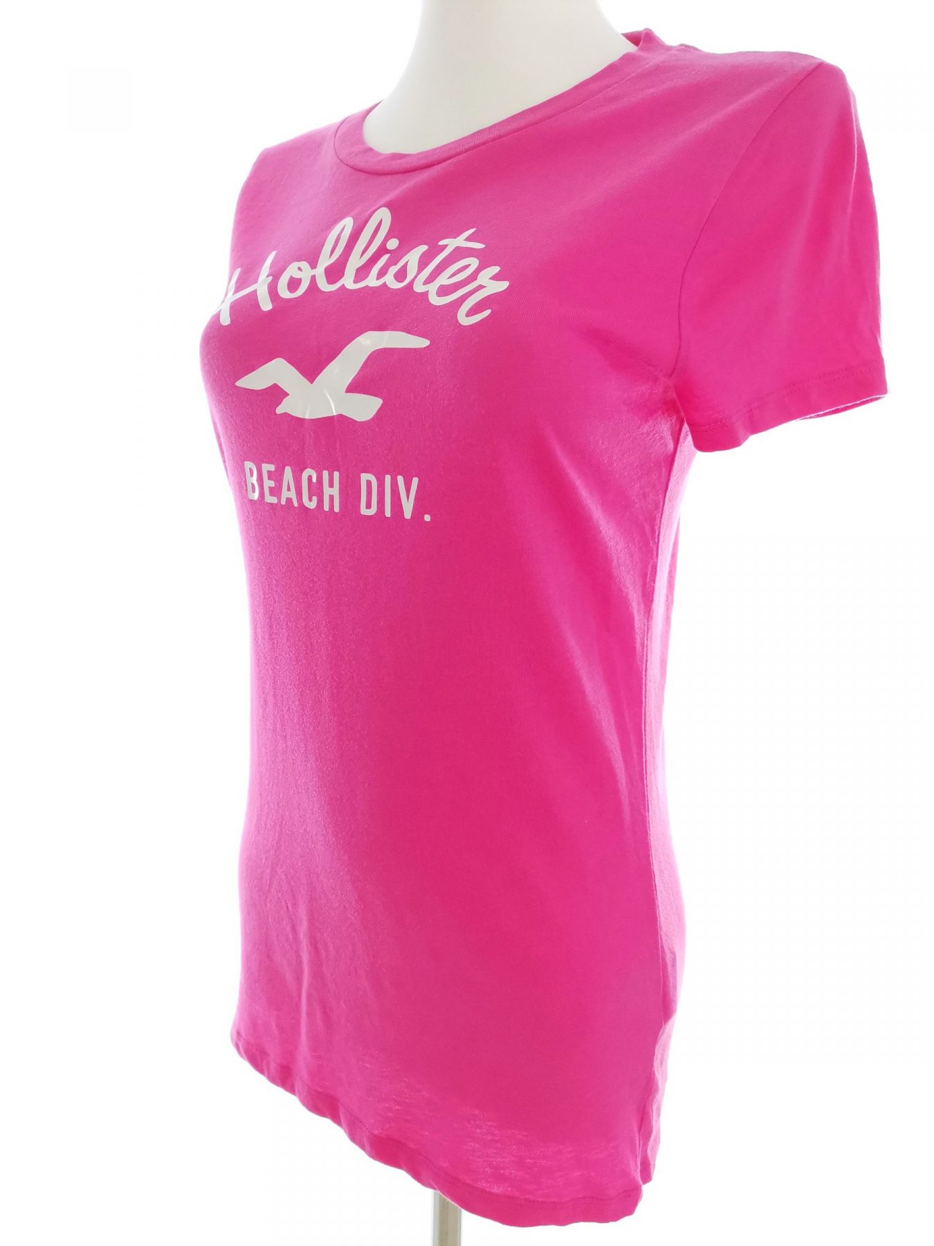 Hollister Size L Color Różowy Crew Neck T-Shirt Krótki rękaw Fabric Bawełna