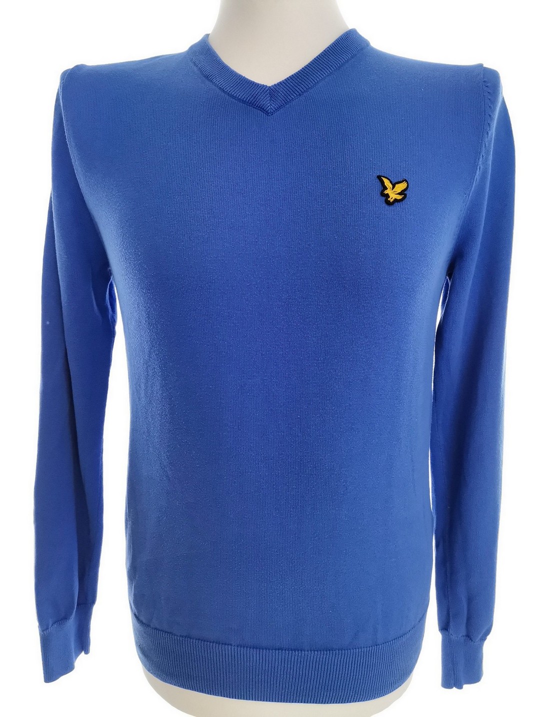 Lyle & Scott Size M Color Niebieski Męski Sweter Długi rękaw Fabric Bawełna 100%