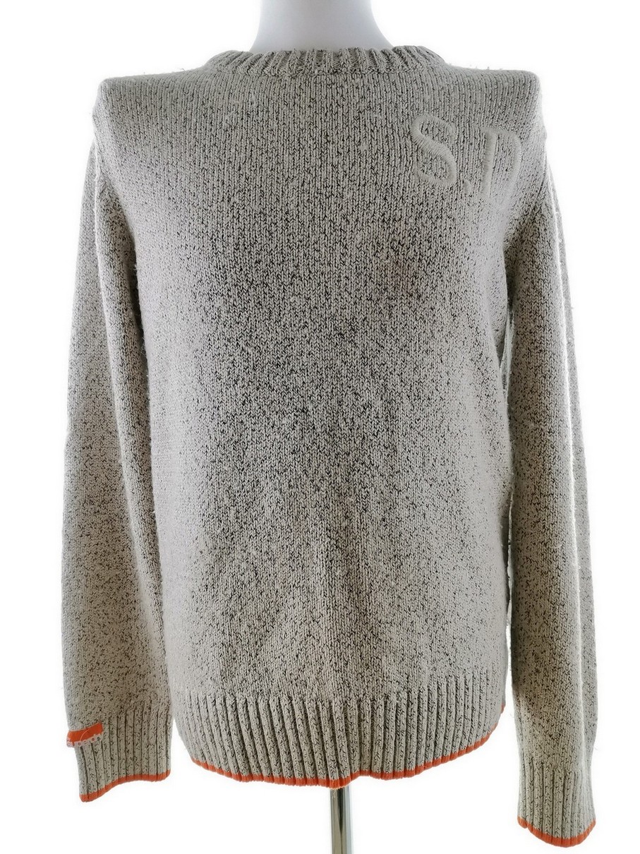 Superdry Size XL Color Szary Męski Sweter Długi rękaw Fabric Akryl