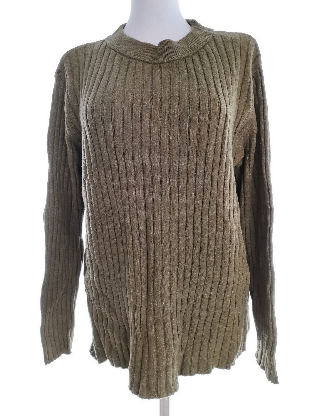 Vero moda Size M Color Khaki Crew Neck Sweter Długi rękaw Fabric Wiskoza Gruba dzianina