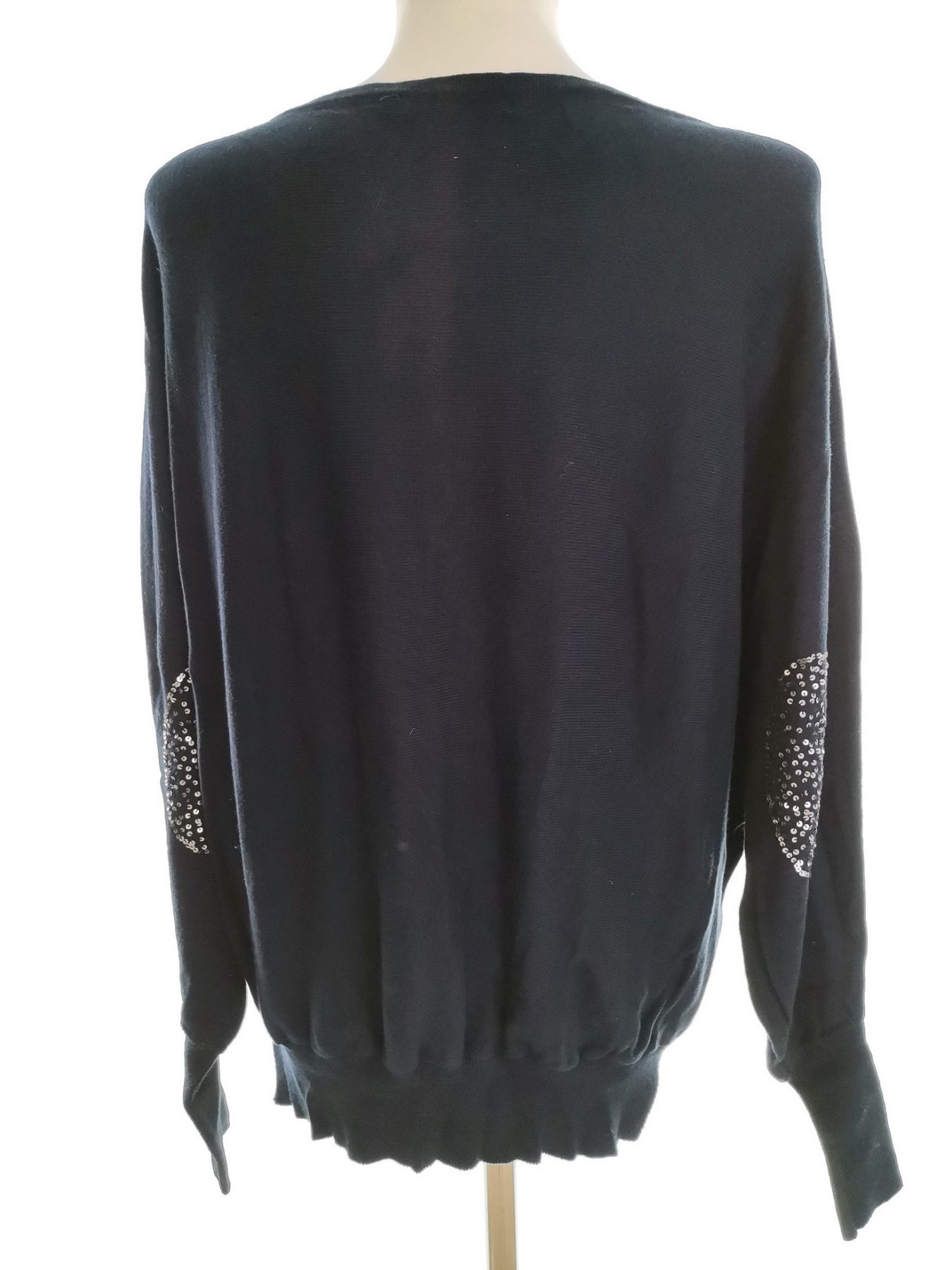 Saint tropez Size M Color Granatowy W łódkę Sweter Długi rękaw Fabric Wiskoza Cienka dzianina