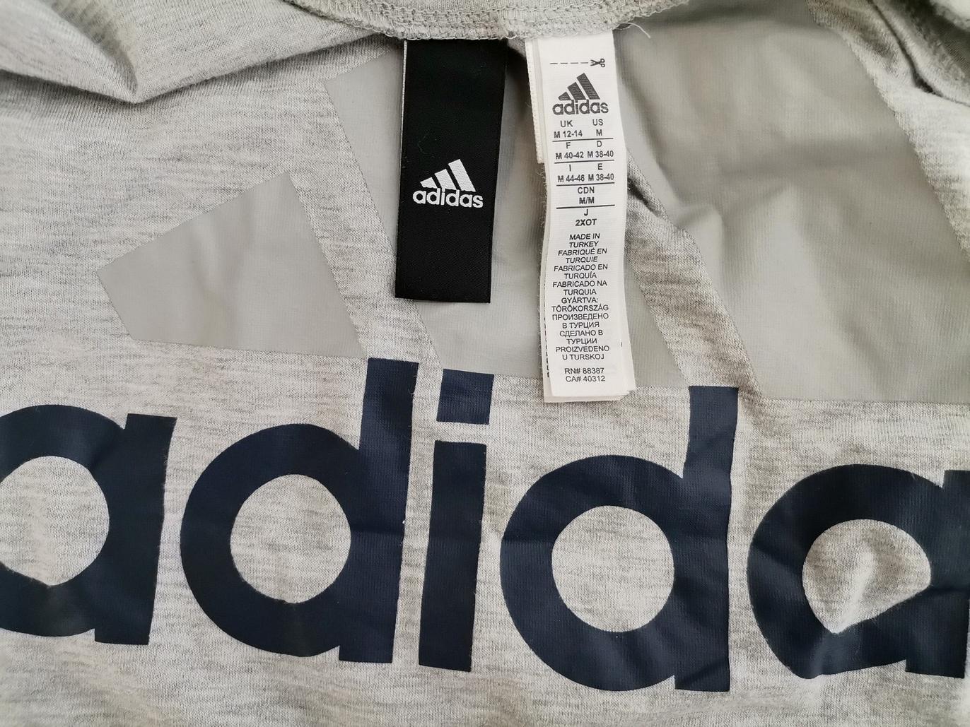 Adidas Size M Color Szary Męski T-Shirt Bezrękawnik