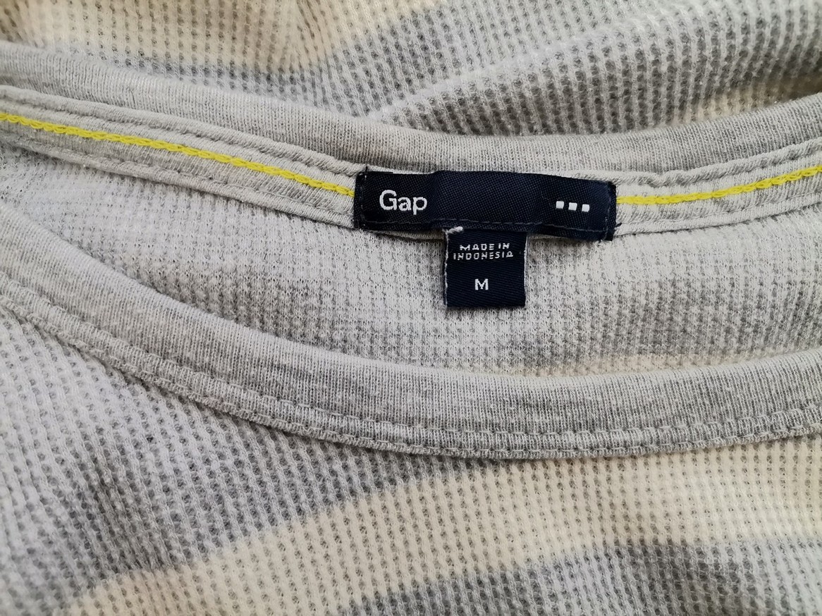 Gap Size M Color Szary Pasy Męski Sweter Długi rękaw Fabric Bawełna