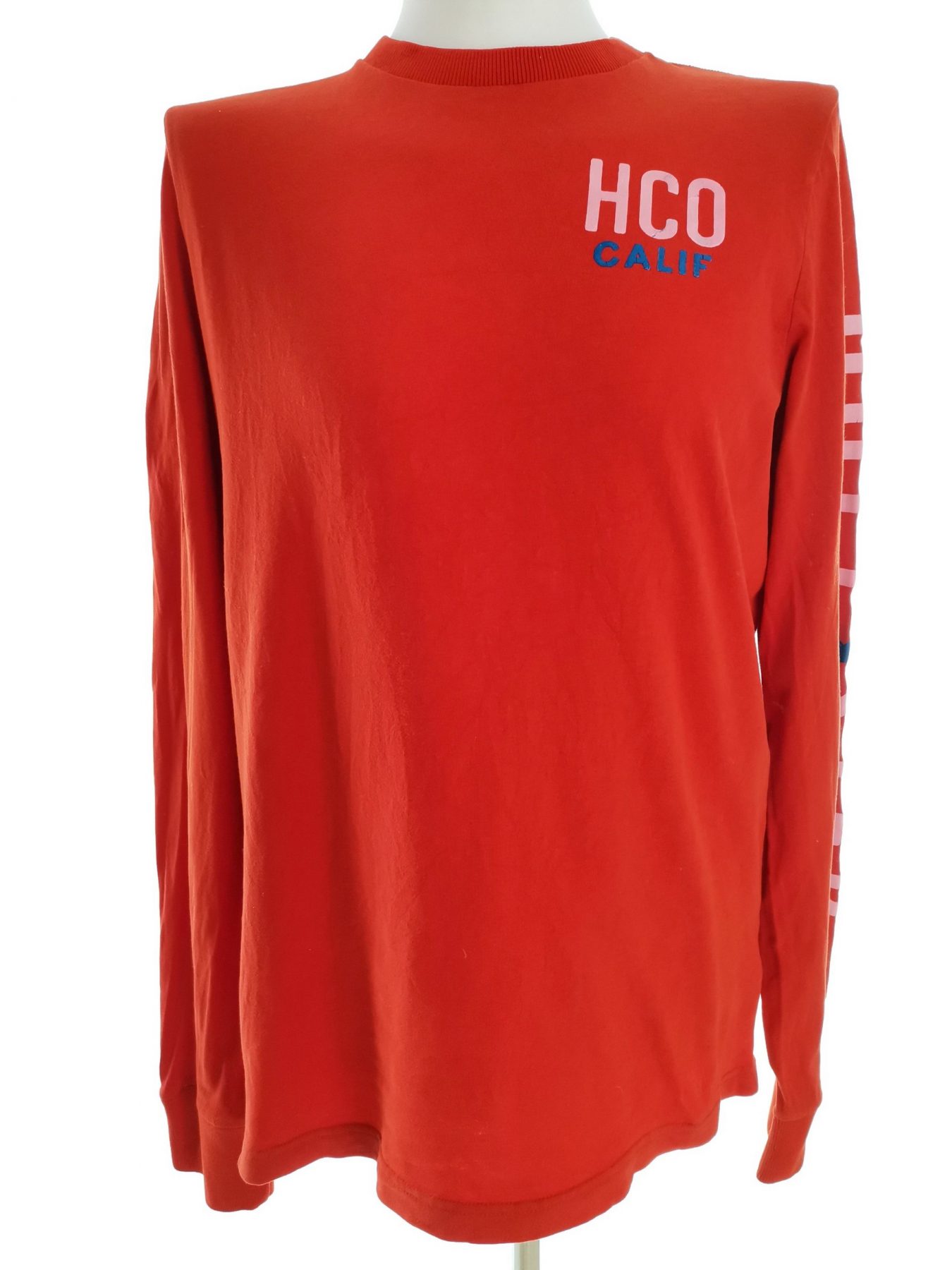 Hollister Size XL Color Pomarańczowy Męski Sweter Długi rękaw Fabric Bawełna 100%