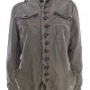 River island Size M Color Khaki Kurtka Długi rękaw Fabric Bawełna 100%