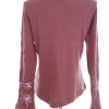 Cami Size L Color Różowy W serek Sweter Długi rękaw Fabric Ramie Cienka dzianina