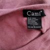 Cami Size L Color Różowy W serek Sweter Długi rękaw Fabric Ramie Cienka dzianina