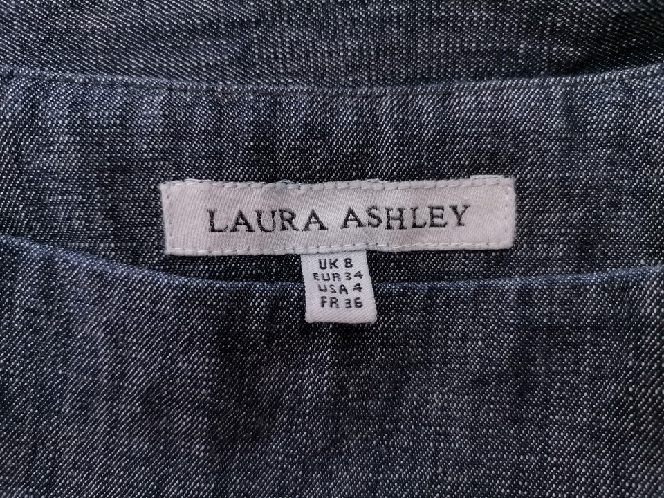 Laura ashley Size 8 (34) Color Niebieski Spodnie Eleganckie Fabric Bawełna