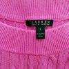 Lauren ralph lauren Size S Color Różowy W łódkę Sweter Długi rękaw Fabric Bawełna Dzianina kablowa