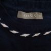 Oasis Size XS Color Granatowy Crew Neck Sweter Krótki rękaw Fabric Bawełna