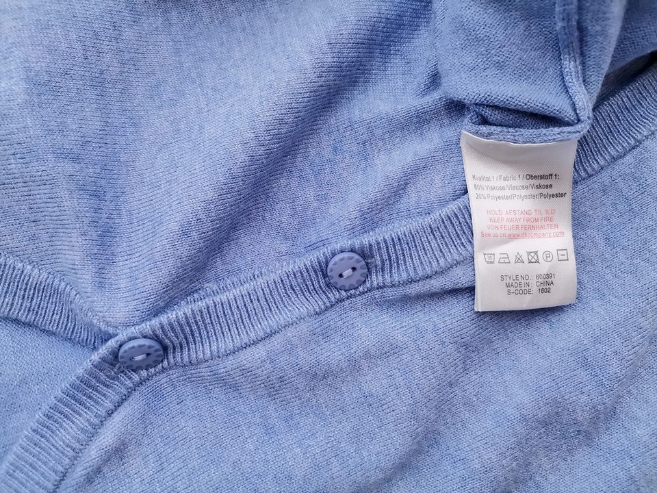 Fransa Size L Color Niebieski W serek Kardigan Zapinany Długi rękaw Fabric Wiskoza