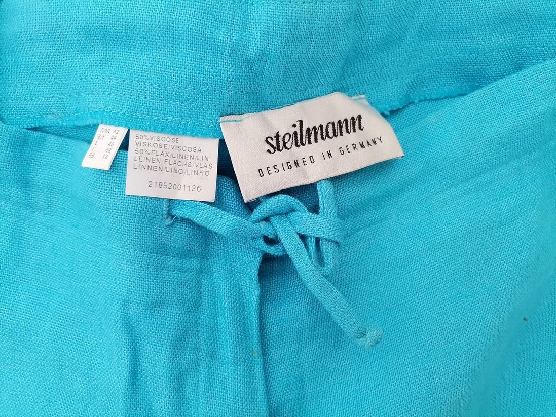 Steilmann Size 42 Color Niebieski Spodnie Casual Fabric Wiskoza