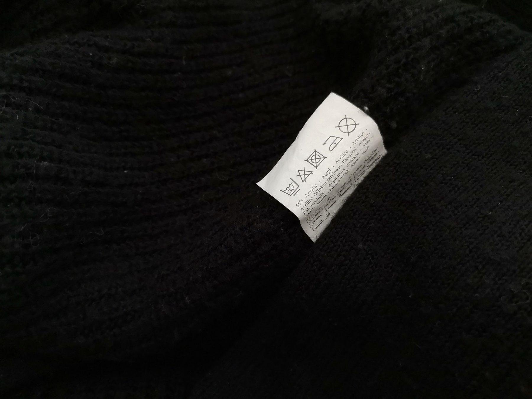 Vero moda Size L Color Czarny W serek Długi Otwarty Kardigan Długi rękaw Fabric Akryl Cienka dzianina