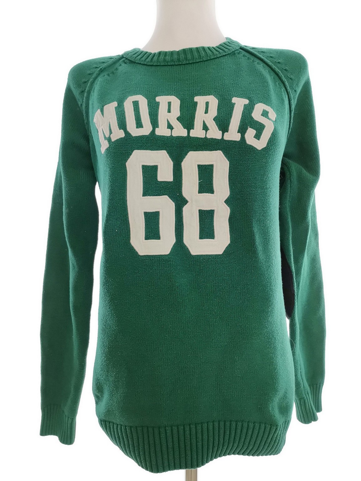 Morris Size S Color Zielony Crew Neck Sweter Długi rękaw Fabric Bawełna 100% Cienka dzianina