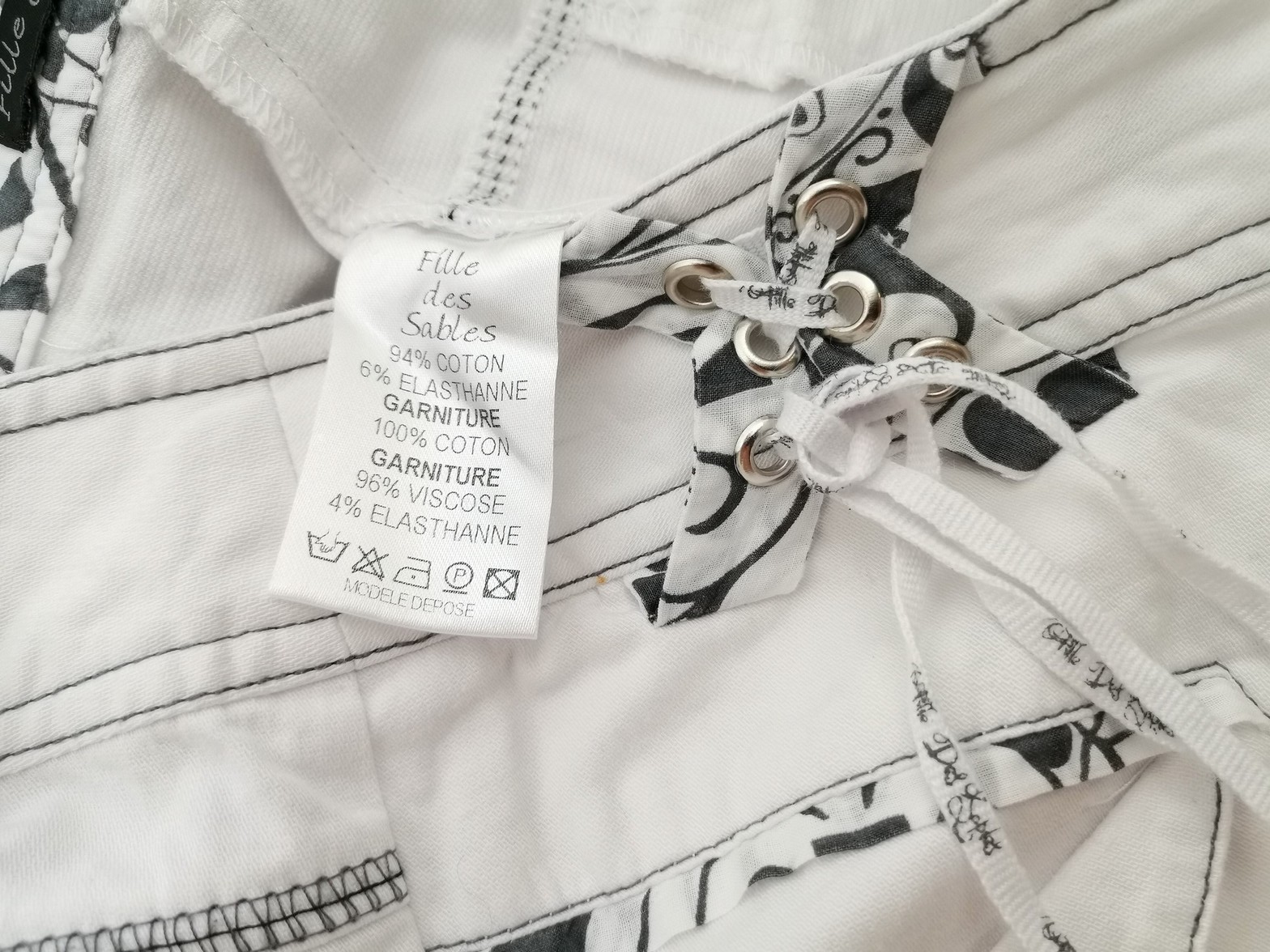 Fille Des Sables Size 3 (40) Color Biały Spodnie Casual Fabric Bawełna