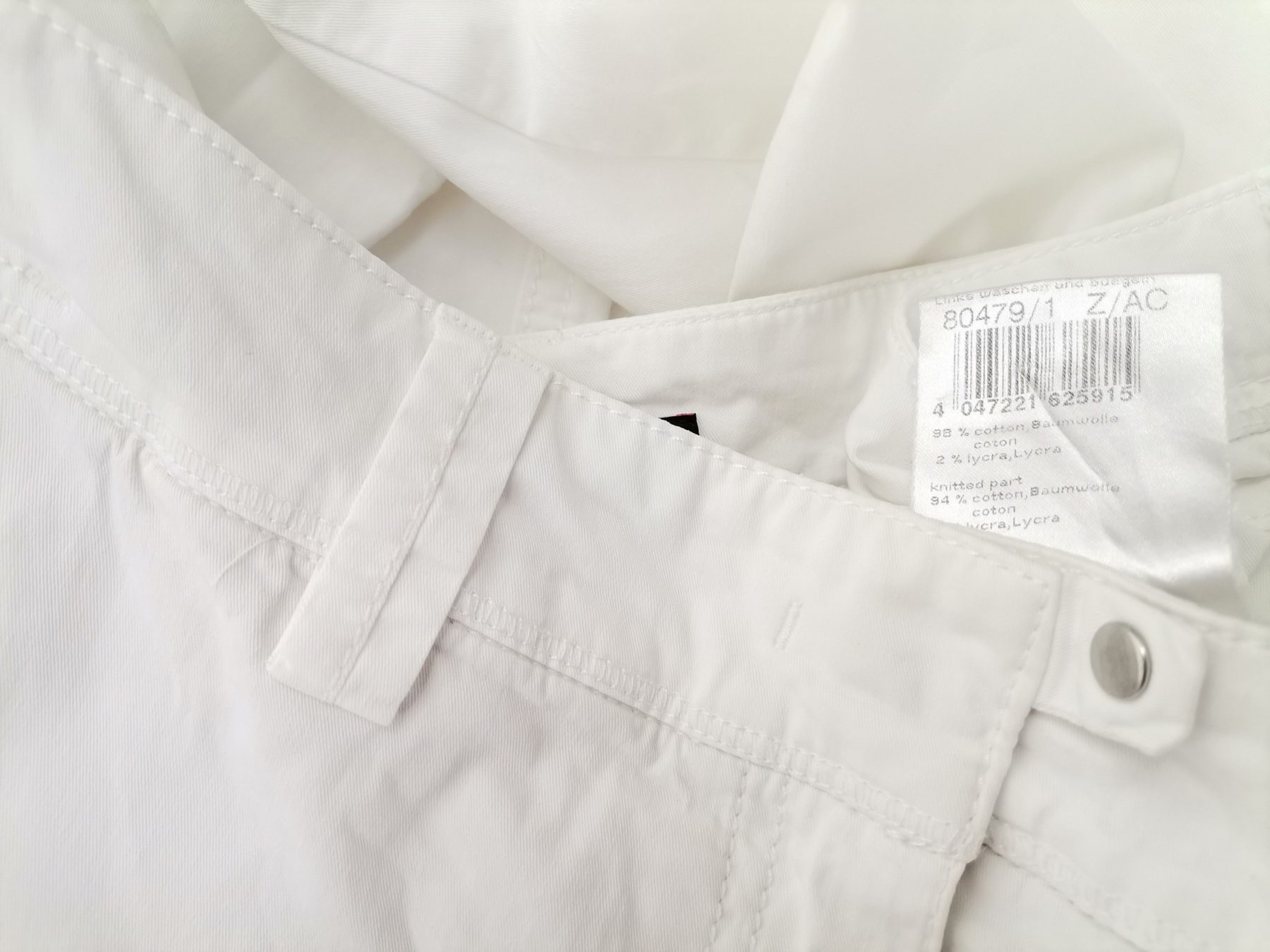 Marc Cain Size 5 (44) Color Biały Spodnie Eleganckie Fabric Bawełna