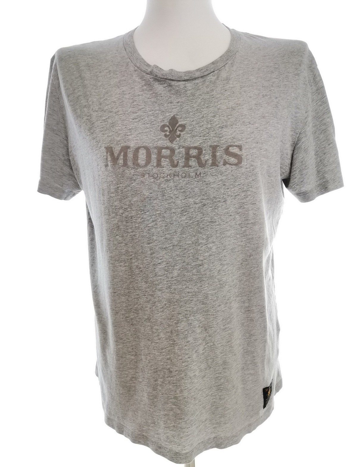 Morris Size L Color Szary Męski T-Shirt Krótki rękaw Fabric Bawełna 100%