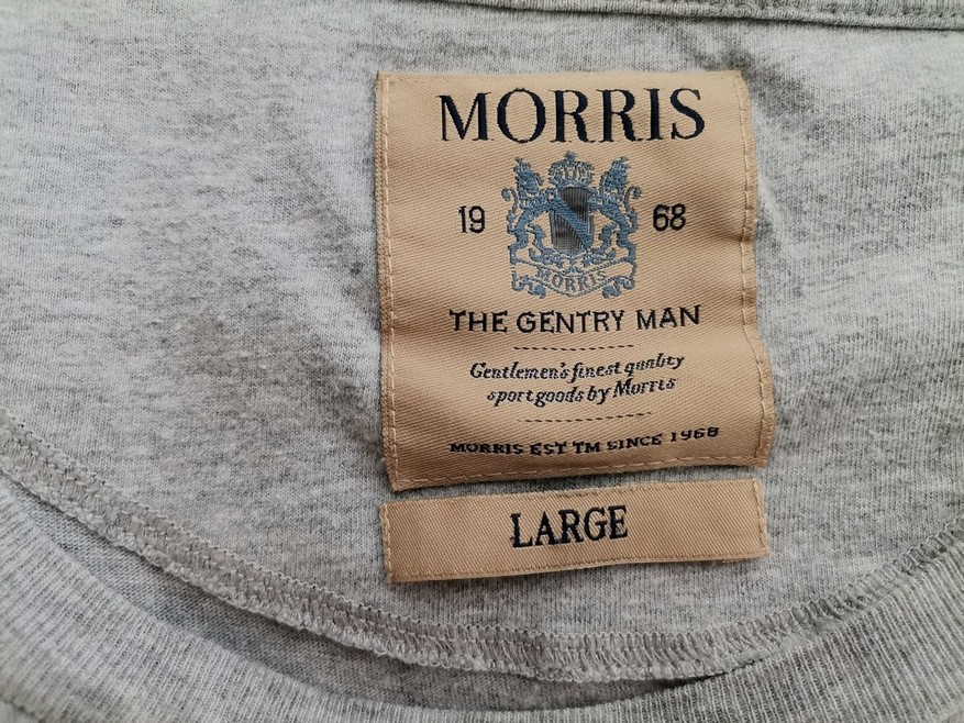 Morris Size L Color Szary Męski T-Shirt Krótki rękaw Fabric Bawełna 100%