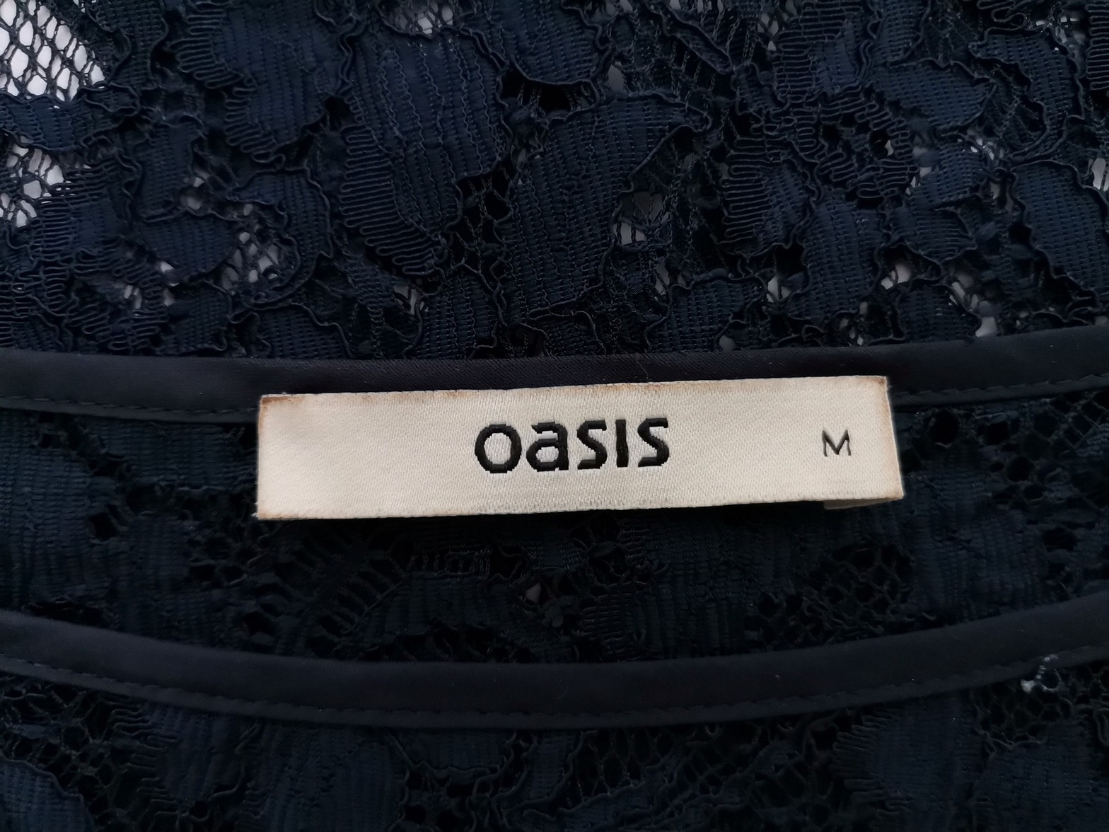 Oasis Size M Color Granatowy Okrągły dekolt Sweter Długi rękaw