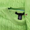 Tommy hilfiger Size XS Color Zielony Crew Neck Sweter Rękaw 3/4 Fabric Bawełna 100% Dzianina kablowa