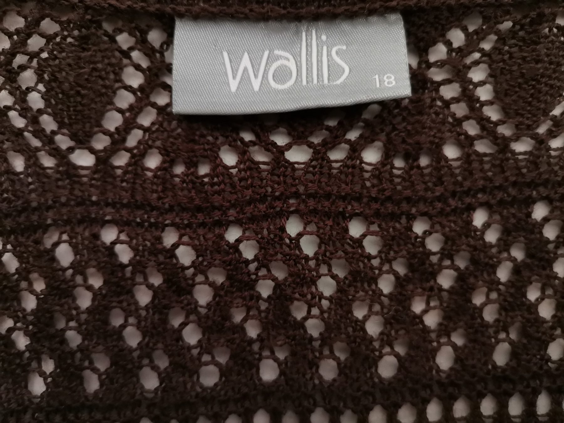 Wallis Size 18 (46) Color Brązowy W serek Długi Otwarty Kardigan Długi rękaw Fabric Akryl 100% Otwarta dzianina