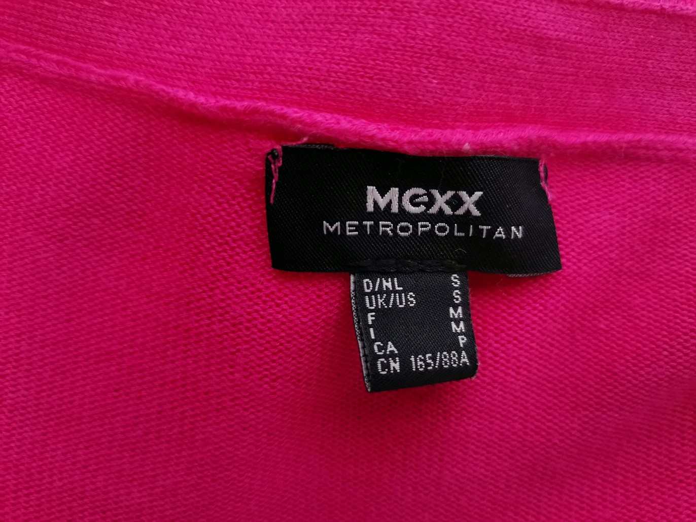 Mexx Size S Color Różowy W serek Kardigan Otwarty Drapowany Długi rękaw Fabric Modal Cienka dzianina